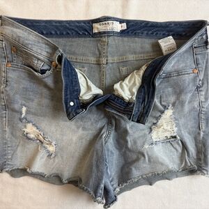 Torrid Plus Size Light Blue Distressed Denim Shorts